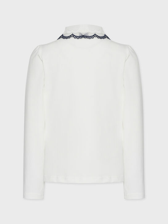 Рубашка с контрастной тесьмой, белая KengLabel | Фото 6