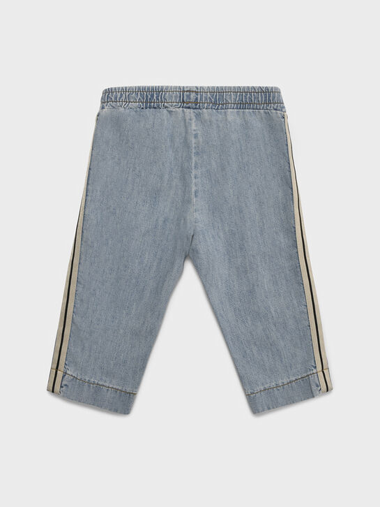 Джинсы с поясом на резинке, голубые Palm Angels | Фото 2