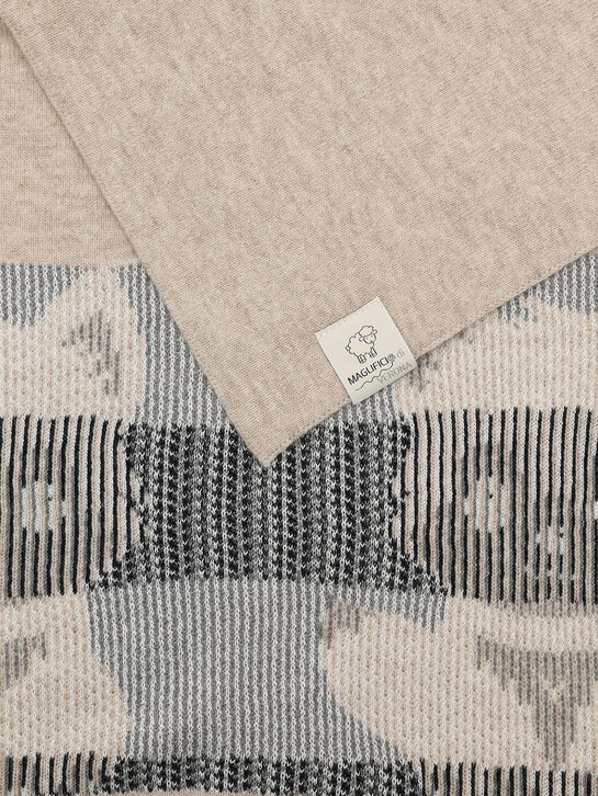 Плед вязаный с декором &quot;волчонок&quot; Maglificio di Verona | Фото 5