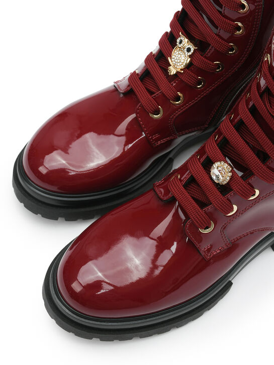 Ботинки лаковые, красные Morelli | Фото 4