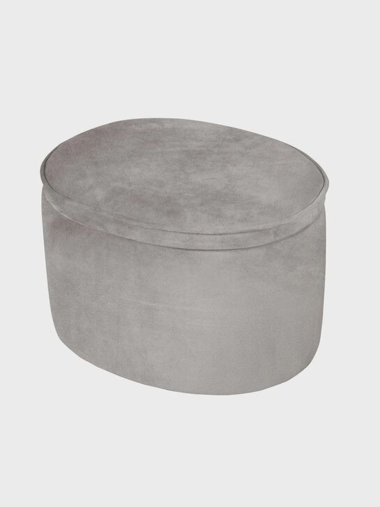 Детский велюровый овальный пуфик Lil Sofa, серый Roba | Фото 1