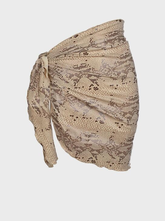Бежевая юбка-парео с принтом &quot;питон&quot; NATAYAKIM | Фото 1