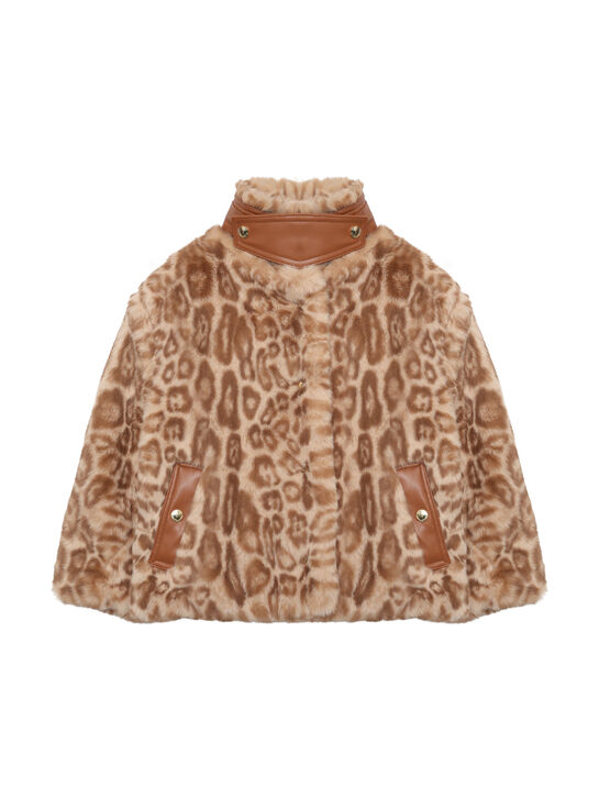 Шуба их эко-меха, леопардовый принт Chloe | Фото 5