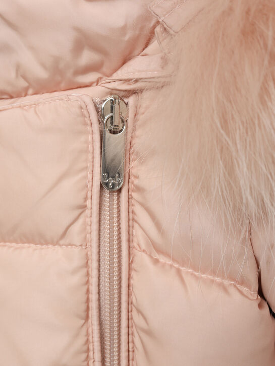 Комбинезон с меховой отделкой в тон, розовый IL Gufo | Фото 4