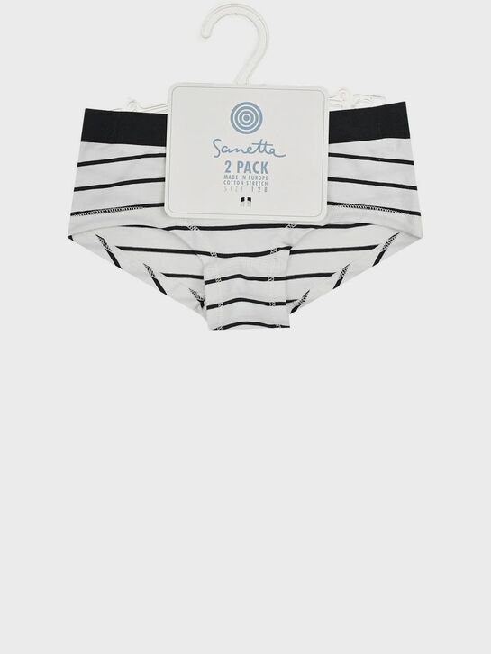 Комплект трусов-шортиков в полоску + белые, 2шт Sanetta | Фото 1