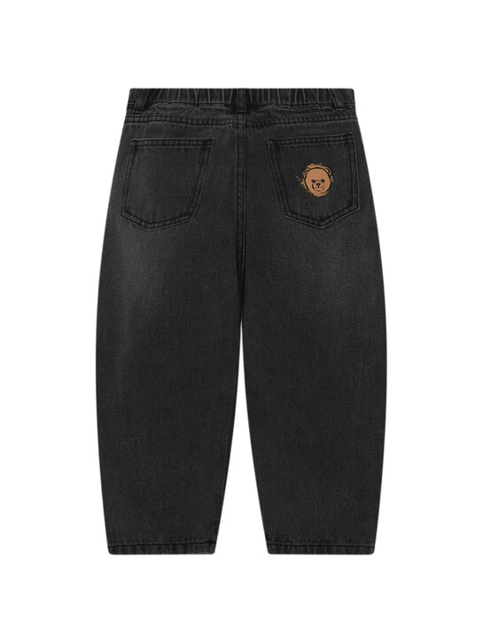 Джинсы с резинкой на поясе, серые Moschino | Фото 2