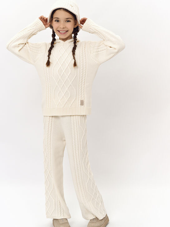 Джемпер вязка ромбы и косы Eleventy | Фото 4