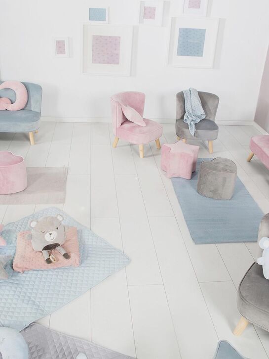 Детское велюровое кресло Lil Sofa, серый Roba | Фото 15