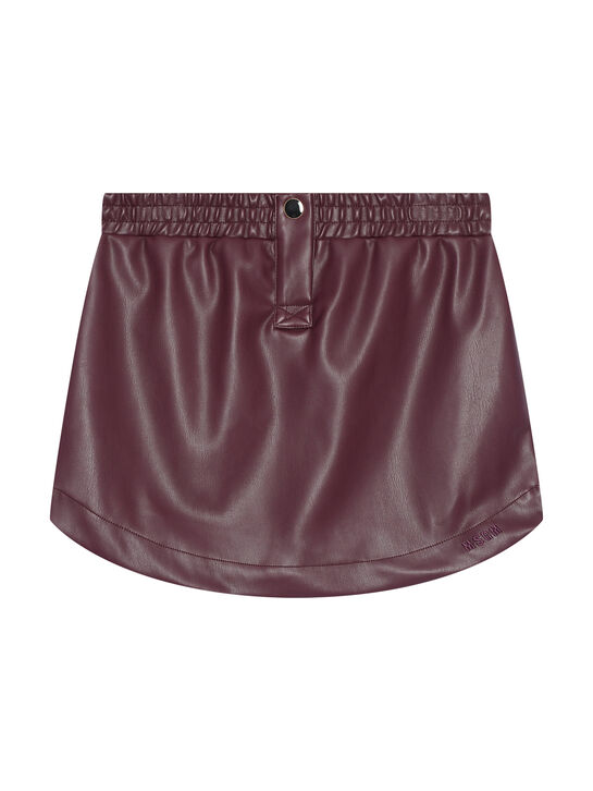 Мини-юбка из эко-кожи, бордовая MSGM | Фото 1