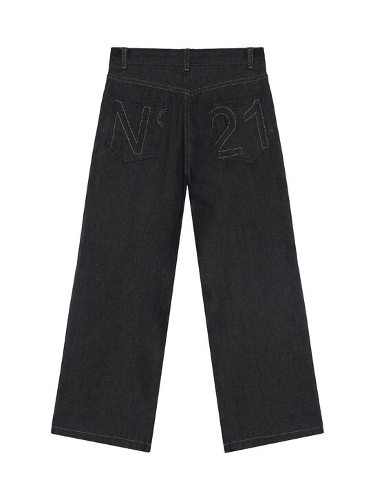 Джинсы прямого кроя, темно-синие N21 | Фото 3