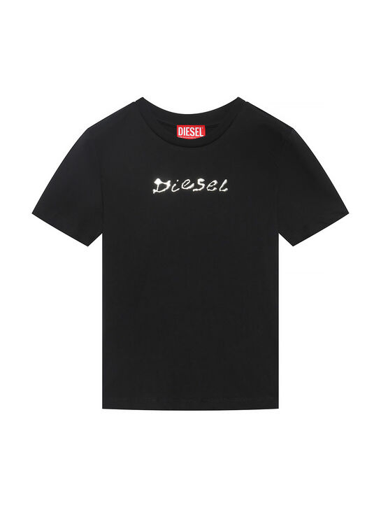Футболка с белым лого, черная Diesel | Фото 1