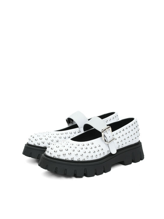 Туфли с клепками, белые MARNI | Фото 2