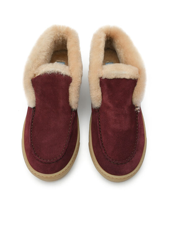 Ботинки с меховой подкладкой, бордовые Rondinella | Фото 5