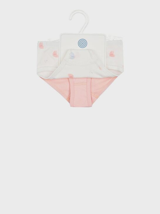 Комплект трусов с принтом разноцветных бабочек + розовые, 2шт Sanetta | Фото 2