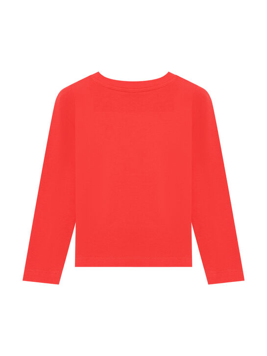 Лонгслив с логотипом и принтом мишки, красный Moschino | Фото 2