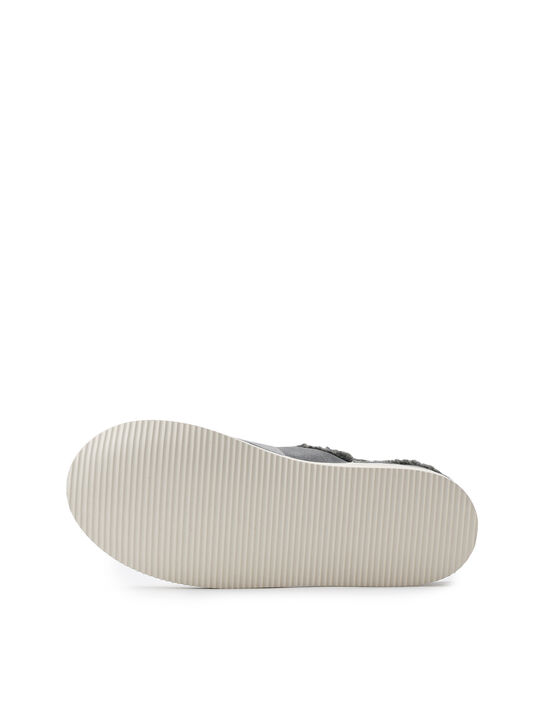 Тапочки с эко-мехом, серые Chloe | Фото 6