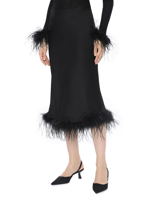 Юбка с отделкой из перьев Blumarine | Фото 3