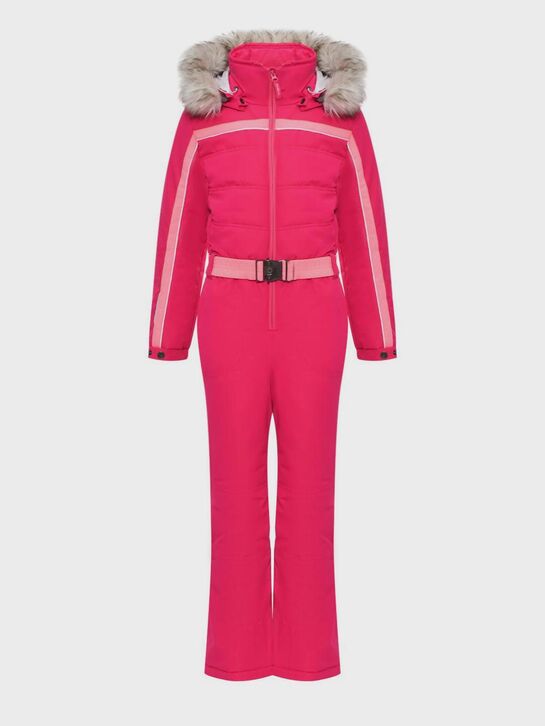 Комбинезон с эко-мехом, малиновый PinBina | Фото 1