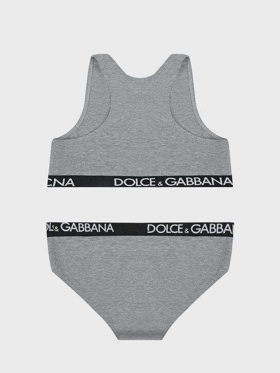 Комплект: топ и трусы, серый Dolce&Gabbana | Фото 2