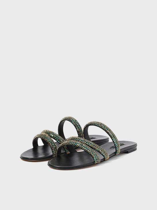 Сандалии Olimpio со стразами, черные Casadei | Фото 2