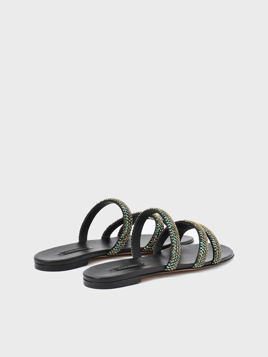 Сандалии Olimpio со стразами, черные Casadei | Фото 3