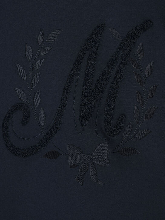 Свитшот из пунто милано с вышивкой Monnalisa | Фото 3