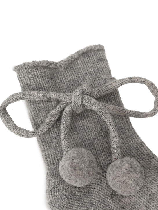Носки кашемировые с бантиками, серые Oscar et Valentine | Фото 2