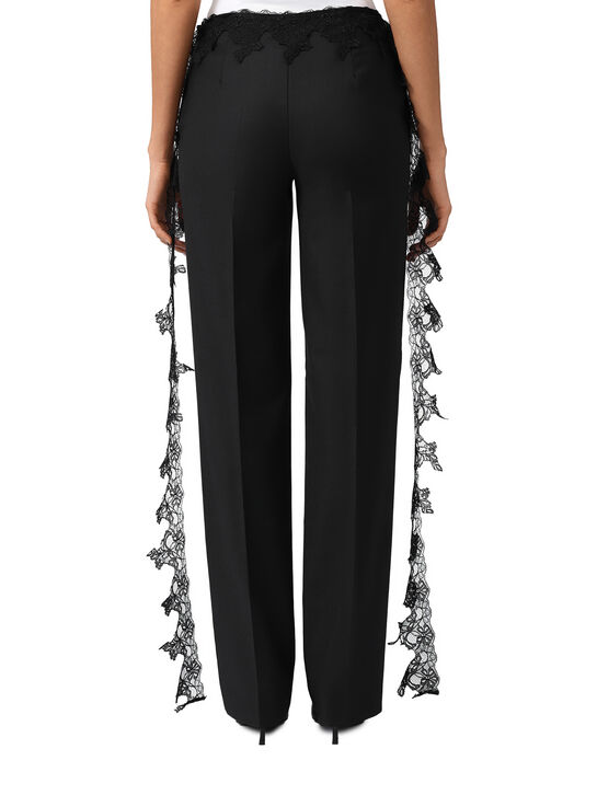 Брюки с кружевным поясом, черные Blumarine | Фото 4
