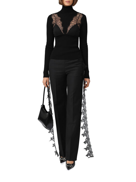 Брюки с кружевным поясом, черные Blumarine | Фото 2