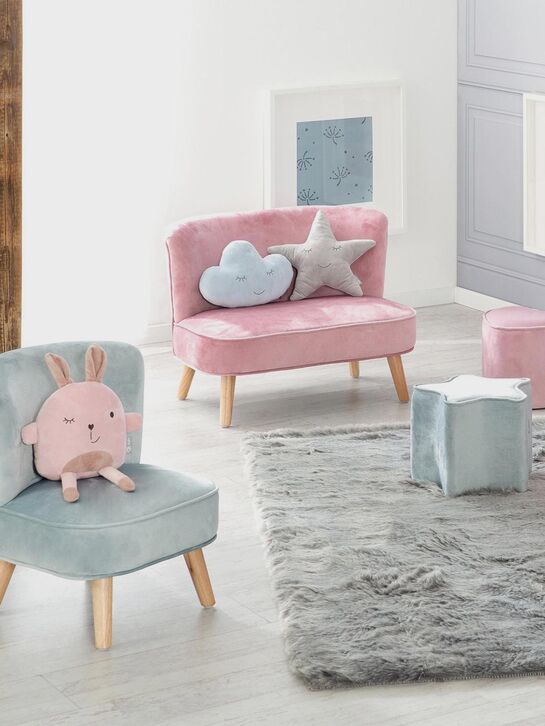 Детское велюровое кресло Lil Sofa, голубой Roba | Фото 5