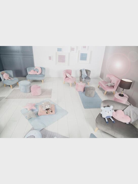 Детское велюровое кресло Lil Sofa, серый Roba | Фото 17