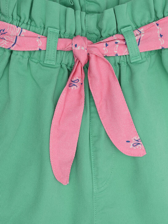 Шорты с розовым поясом, зеленые The New Society | Фото 3