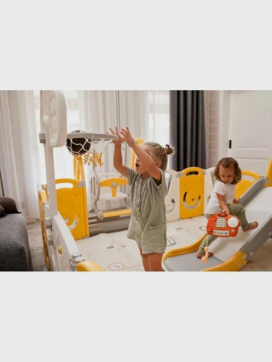 Манеж Kids SUPREME Music 160x160 Yellow с качелями UNIX Kids | Фото 6