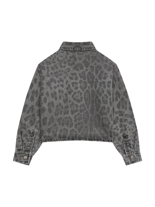 Рубашка с леопардовым принтом, серая Disclaimer | Фото 2