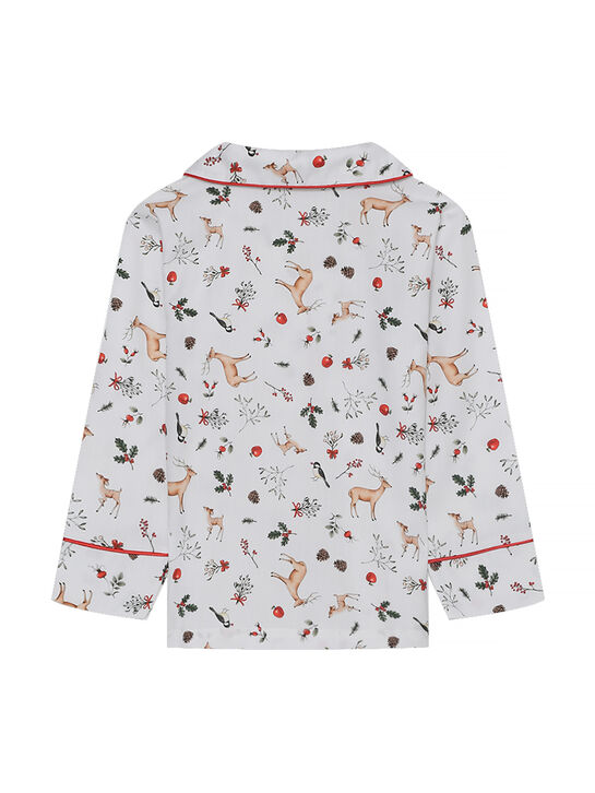 Пижама со сплошным новогодним принтом, белая Story Loris | Фото 3