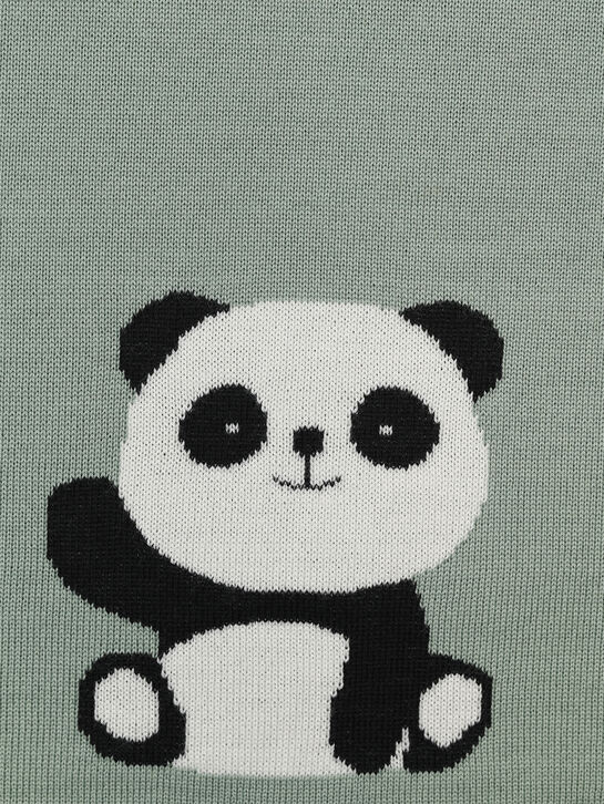 Плед вязаный с декором &quot;панды&quot; Maglificio di Verona | Фото 5