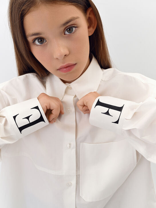 Рубашка с лого на манжетах Elisabetta Franchi | Фото 3