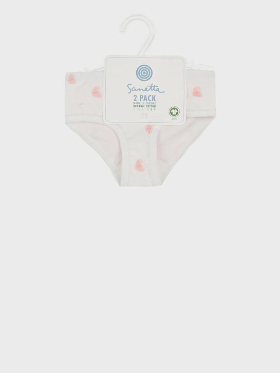 Комплект трусов с принтом разноцветных бабочек + розовые, 2шт Sanetta | Фото 1