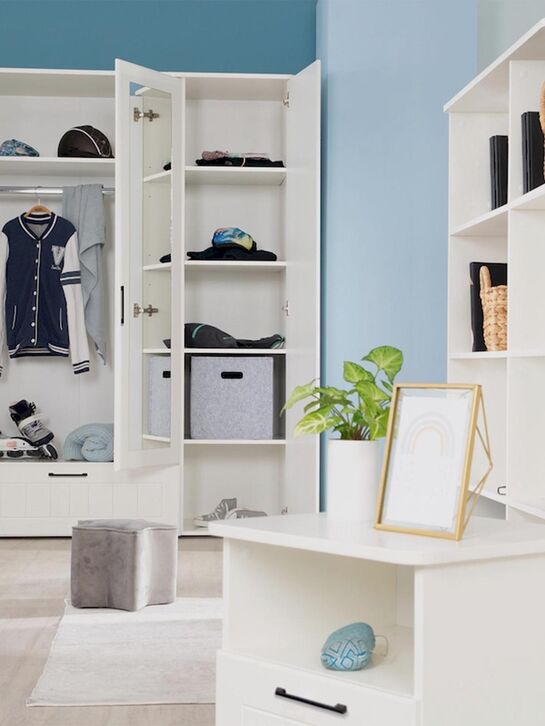 Трехстворчатый шкаф Sylt Baby с зеркалом, белый Roba | Фото 6