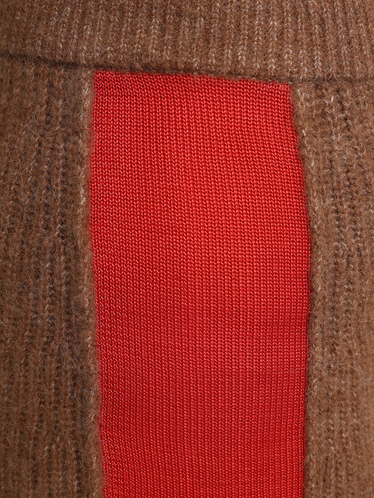 Юбка трикотажная с оранжевыми лампасами Diesel | Фото 7