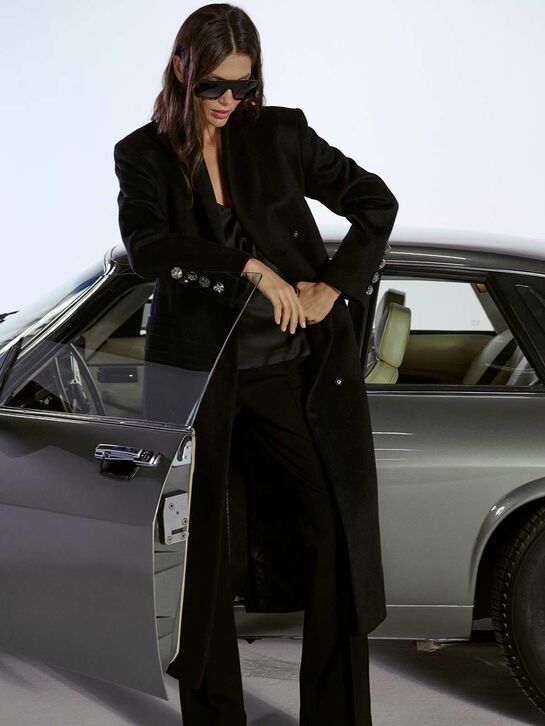 Брюки с декором &quot;роза&quot;, черные Blumarine | Фото 2