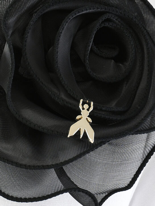 Футболка с цветком из фатина, белая Patrizia Pepe | Фото 4