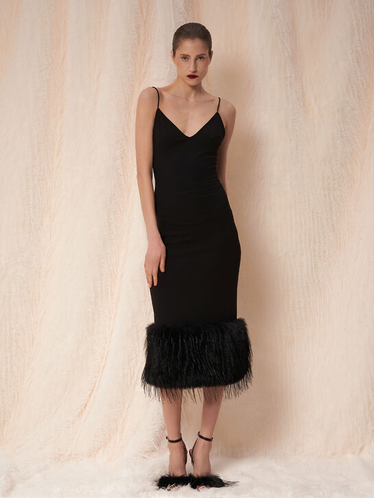 Платье-комбинация с отделкой эко-мехом Flashin | Фото 2