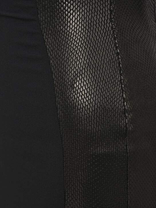 Платье с отделкой под питона, черное Elisabetta Franchi | Фото 7