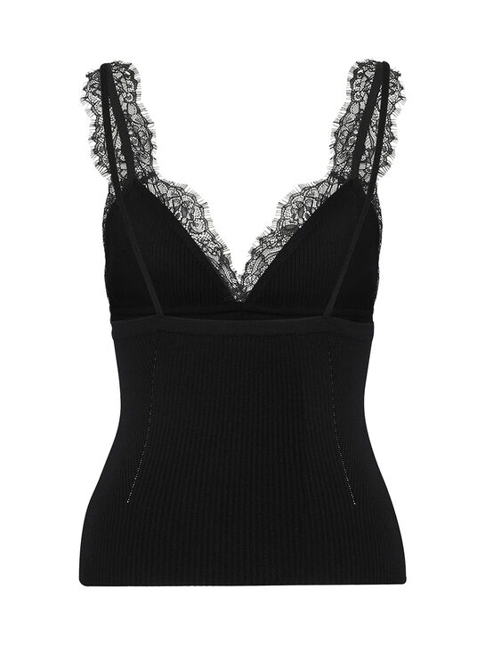 Топ с трикотажными бретелями, черный Blumarine | Фото 6