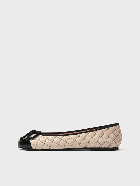 Балетки стеганые с черным носом Pretty Ballerinas | Фото 1