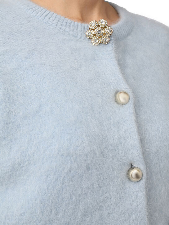 Кардиган укороченный, голубой N21 | Фото 7