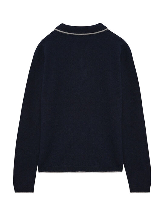 Джемпер-поло кашемировый, синий Oscar et Valentine | Фото 2