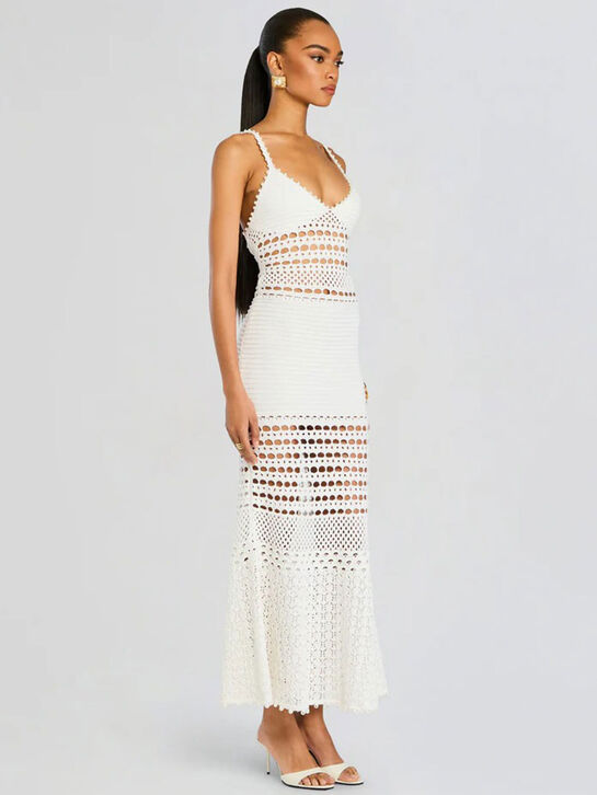 Платье макси на бретелях, белое Retrofete | Фото 7