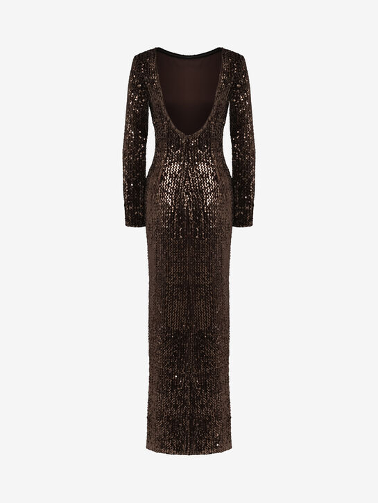 Платье макси с пайетками с открытой спиной Dan Maralex | Фото 4